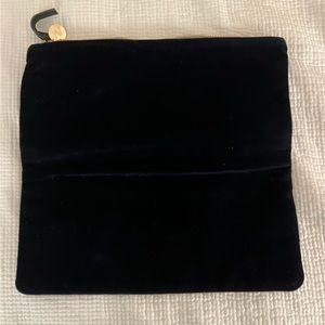 Clare V foldover clutch with velvet and leather